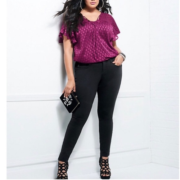 Torrid Polka Dot Semi-Sheer Blouse - Picture 1 of 8
